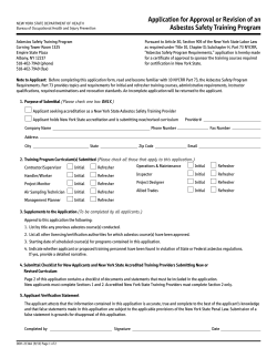 Application for Approval or Revision of an Asbestos Safety Training Program