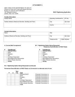 Attachment A RHCF Rightsizing Application