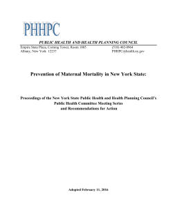 Prevention of Maternal Mortality Report