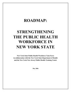 Roadmap: Strengthening the Public Health Workforce in New York State