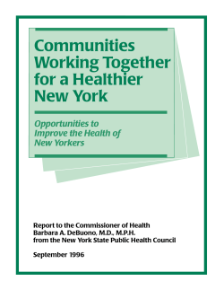 Communities Working Together for a Healthier New York