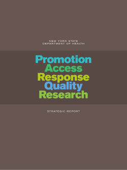 New York State Department of Health Strategic Report
