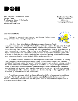 NY Answers: A Point of Entry System for Long Term Care in New York State