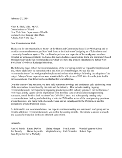 Home and Community Based Services Work Group