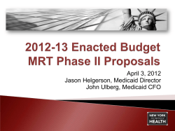 2012-13 Enacted Budget Webinar Presentation