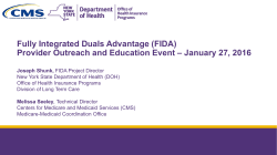 1/27/16 Provider Outreach and Education Event