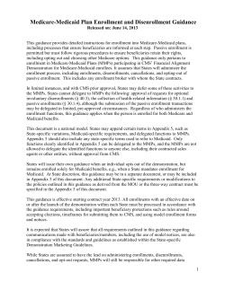 Federal Medicare Medicaid Plan Enrollment Guidance