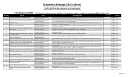 Meeting Handout - Proposals to Redesign NYS Medicaid