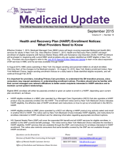 September 2015 Medicaid Update