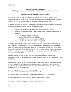 BIP MLTC Expansion Bonus Program Letters of Intent (LOI) request -