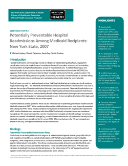 Potentially Preventable Hospital Readmissions Among Medicaid Recipients: