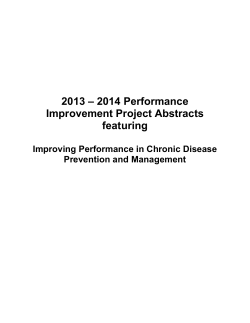 2013-2014 Performance Improvement Project Abstracts