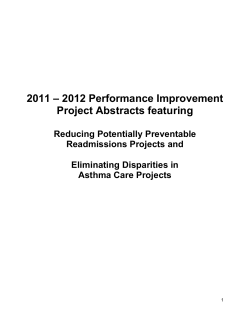 2011-2012 Performance Improvement Project Abstracts