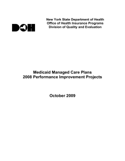 2008 Medicaid Performance Improvement Projects