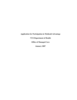 Application for Participation in Medicaid Advantage