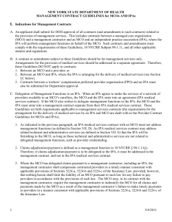 Management Contract Guidelines for MCOs and IPAs