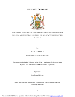 AUTOMATION AND CHANGING TECHNOLOGIES ISSUES AND CONCERNS FOR ENGINEERS AND INDUSTRIAL RELATIONS FOR MANUFACTURING INDUSTRIES IN KENYA.pdf