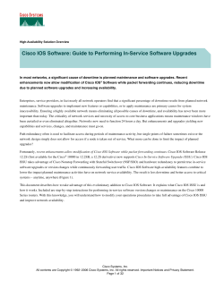 Cisco IOS Software: Guide to Performing In-Service Software Upgrades