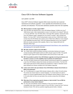 Cisco IOS In-Service Software Upgrade