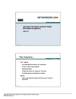 Getting the Right Events from Network Elements