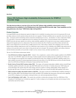 High-Availability Enhancements for IP/MPLS Provider Edge