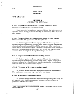 Conduct of Officials