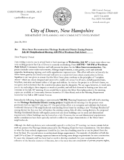Silver Street reconstruction, letter, July 16, 2014 neighborhood meeting