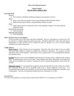 Silver Street Reconstruction Update, July 28, 2014