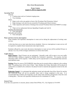 Silver Street Reconstruction Update, August 11, 2014