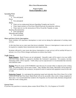 Silver Street Reconstruction Update, September 1, 2014