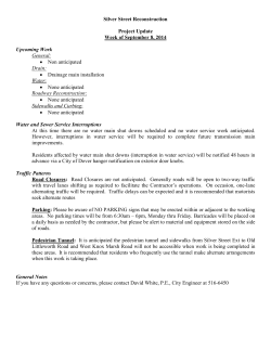 Silver Street Reconstruction Update, September 8, 2014