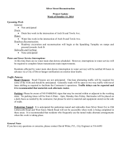 Silver Street Reconstruction Update, October 13, 2014