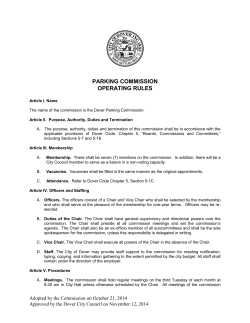 Parking Commission Operating Rules