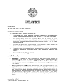 Ethics Commission Operating Rules