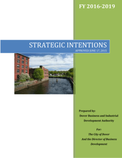 DBIDA Strategic Intentions, FY2016-19