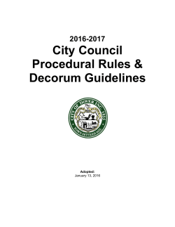 2016-2017 Council Procedural Rules and Decorum Guidelines