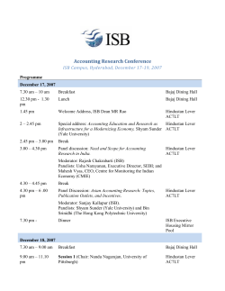 Accounting Research Conference 2007 Programme