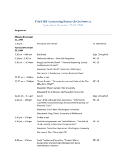 Accounting Research Conference 2009 Programme