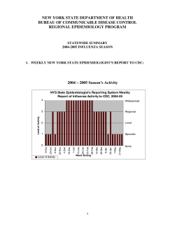 2004-2005 Influenza Season Statewide Summary Report