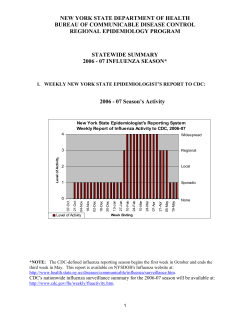 2006-2007 Influenza Season Statewide Summary Report