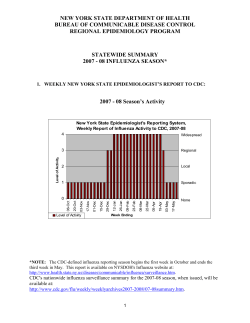 2007-2008 Influenza Season Statewide Summary Report