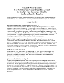 FAQs: The New York State Task Force on Life and the Law and the New York State Department of Health's Ventilator Allocation Guidelines