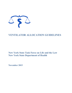 Ventilator Allocation Guidelines, November 2015