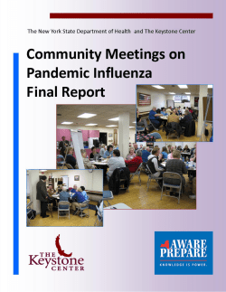 Community Engagement Meetings on Pandemic Influenza - Final Report