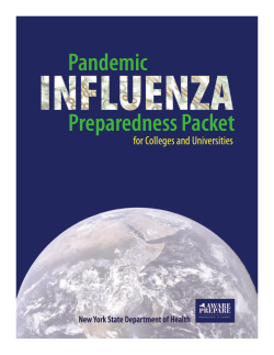 Planning and Prepardeness Packet for Colleges and Universites