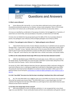 Biology of Avian Influenza and Recent Outbreaks