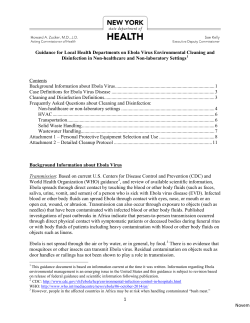 Guidance for Local Health Departments on Ebola Virus Environmental Cleaning and Disinfection in Non-healthcare and Non-laboratory Settings