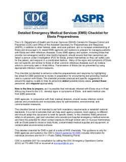 CDC/ASPR Detailed Emergency Medical Services (EMS) Checklist for Ebola Preparedness