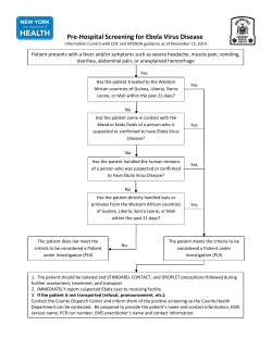 Pre-Hospital Screening for Ebola Virus Disease