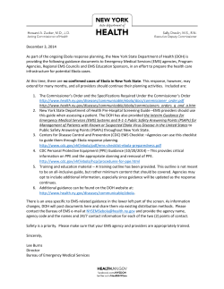 Ebola Guidance Letter